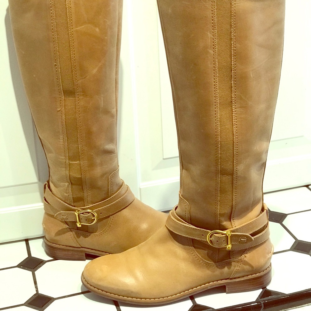 Sperry light brown tall riding boots size 8